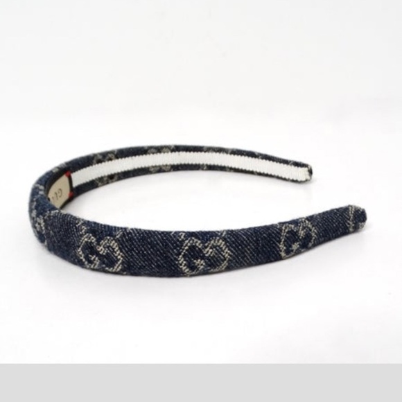 Gucci Blue Denim GG Supreme Monogram Headband main image 6